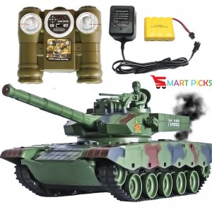 Smart Picks 6 CH Remote Control Military Battle Tank with Smoke & Shaking Function_ Scale 1:24 ( Rechargeable Battery for Tank & Charger Included) (China Type 99)